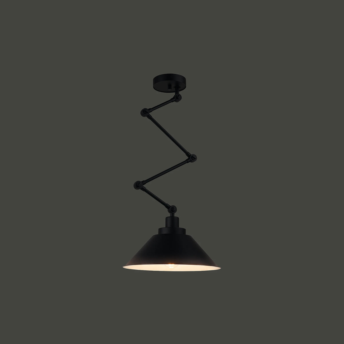 Nowodvorski Lampa przysufitowa PANTOGRAPH 25W only LED 50/60Hz - Stal lakierowana - Czarny 9126 - lampa włączona