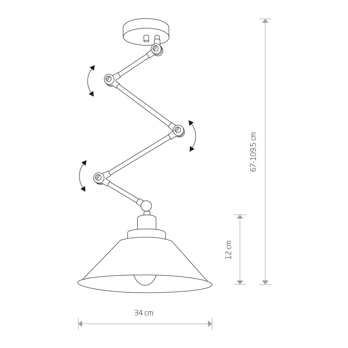 Nowodvorski Lampa przysufitowa PANTOGRAPH 25W only LED 50/60Hz - Stal lakierowana - Czarny 9126