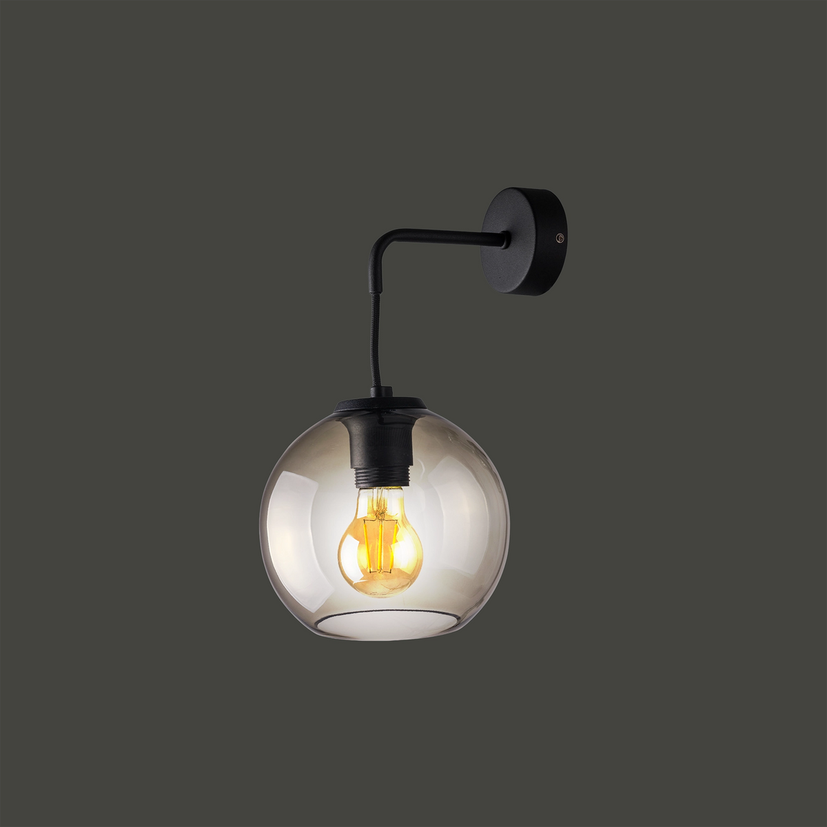 Nowodvorski Kinkiet VETRO 25W only LED 50/60Hz - Szkło - Dymiony 9132 - lampa włączona