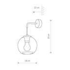 Nowodvorski Kinkiet VETRO 25W only LED 50/60Hz - Szkło - Dymiony 9132