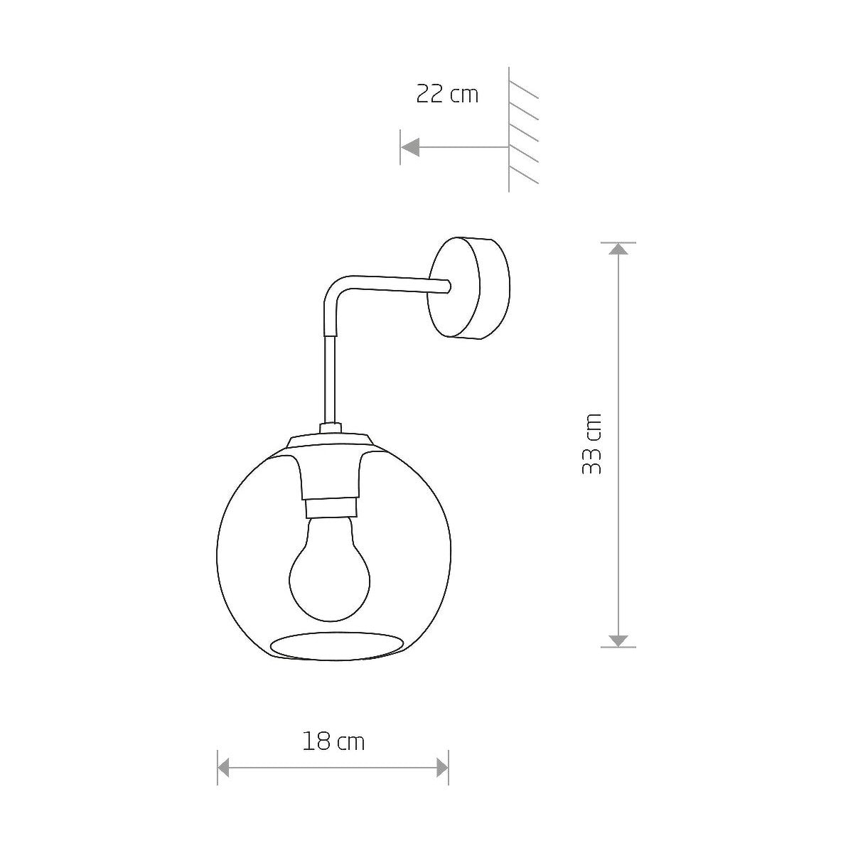 Nowodvorski Kinkiet VETRO 25W only LED 50/60Hz - Szkło - Dymiony 9132