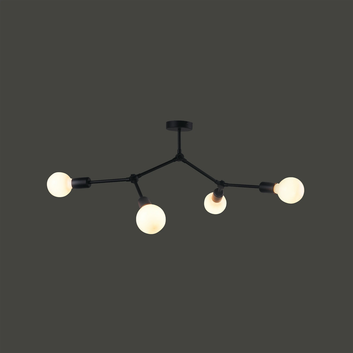 Nowodvorski Lampa przysufitowa TWIG 25W only LED 50/60Hz - Stal lakierowana - Czarny II 9140 - lampa włączona