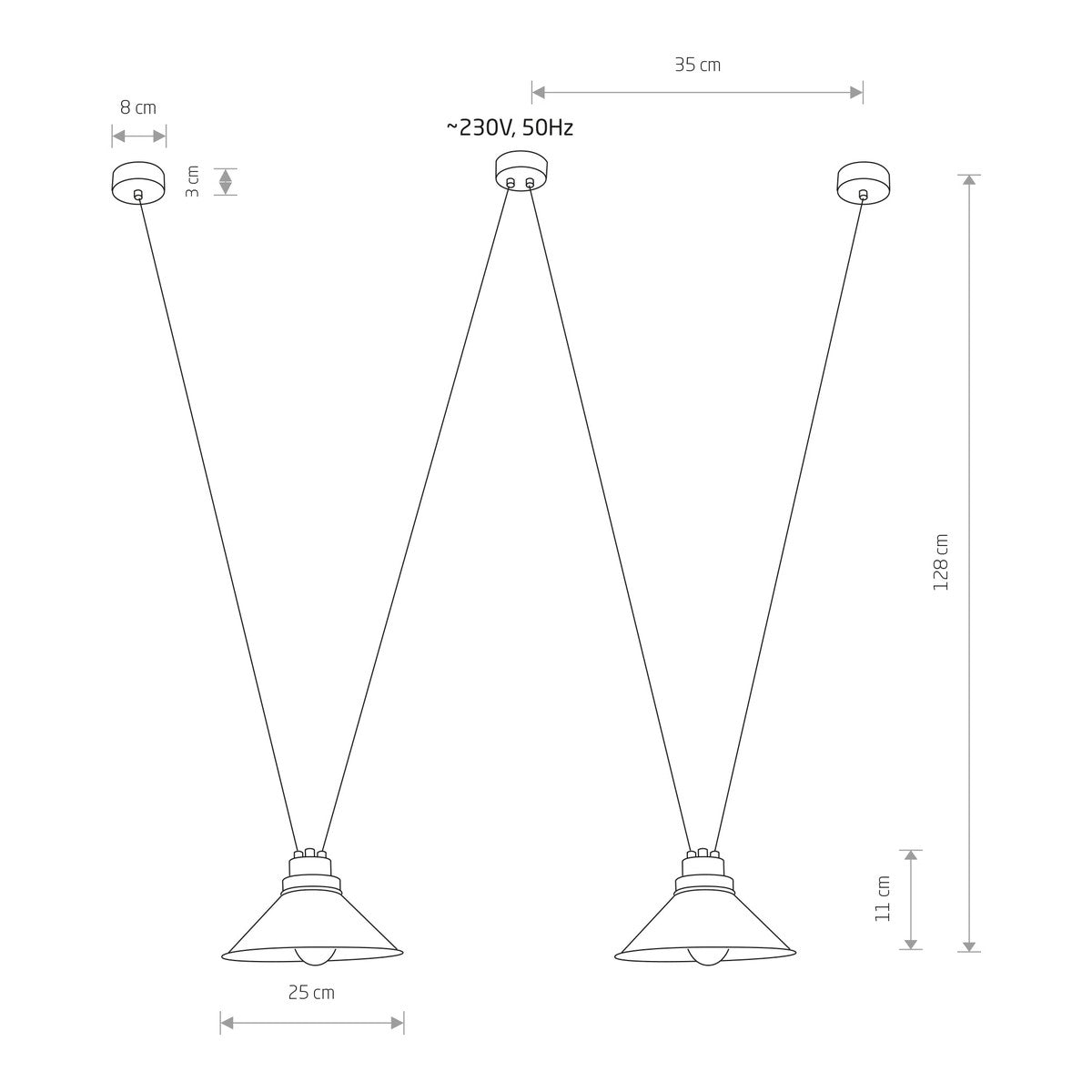Nowodvorski Lampa wisząca PERM 25W only LED 50/60Hz - Stal lakierowana - Czarny II 9147