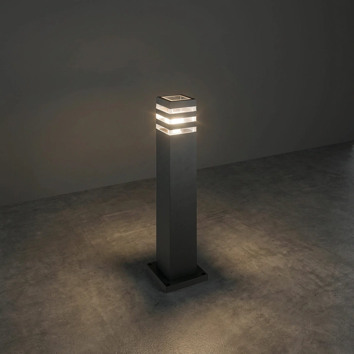 Nowodvorski Lampa stojąca OIR 10W only LED 50/60Hz IP44 - Aluminium lakierowane - Czarny 9158 - lampa włączona