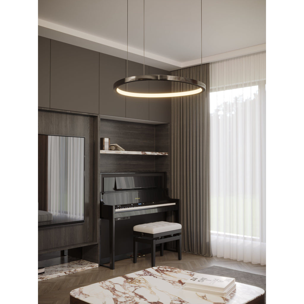 Maxlight Lampa wisząca Cayenne 60cm - Metal - Czarny szczotkowany P0661D