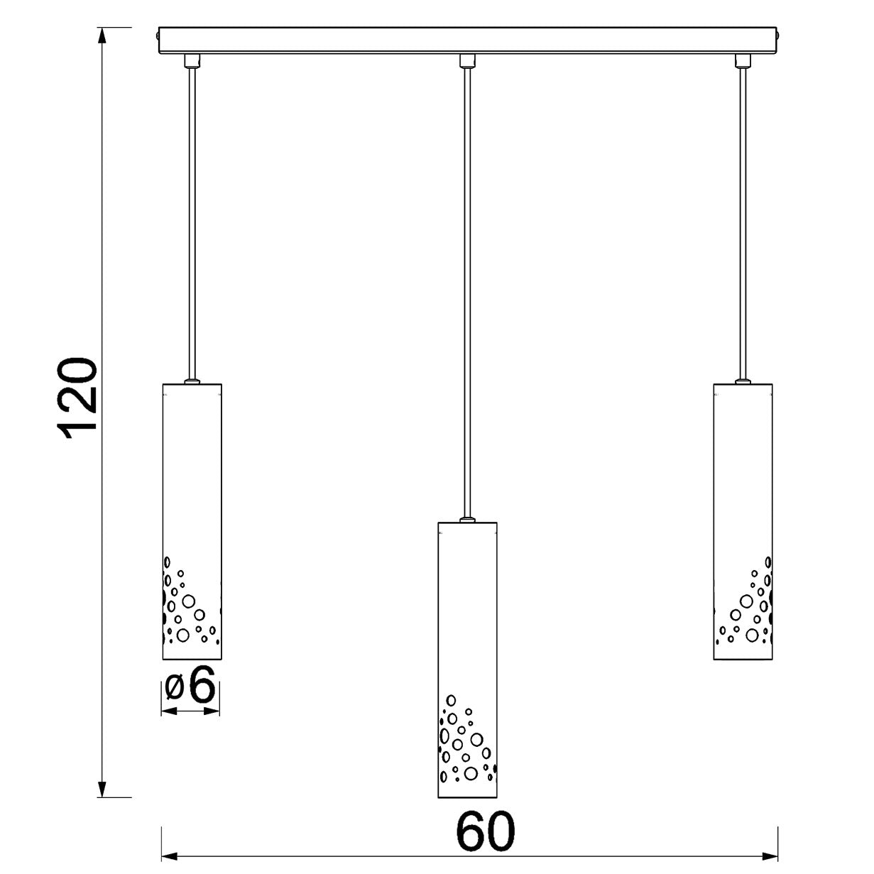 żyrandol Tibia Buble line bar 600 mm beige 3xGU10