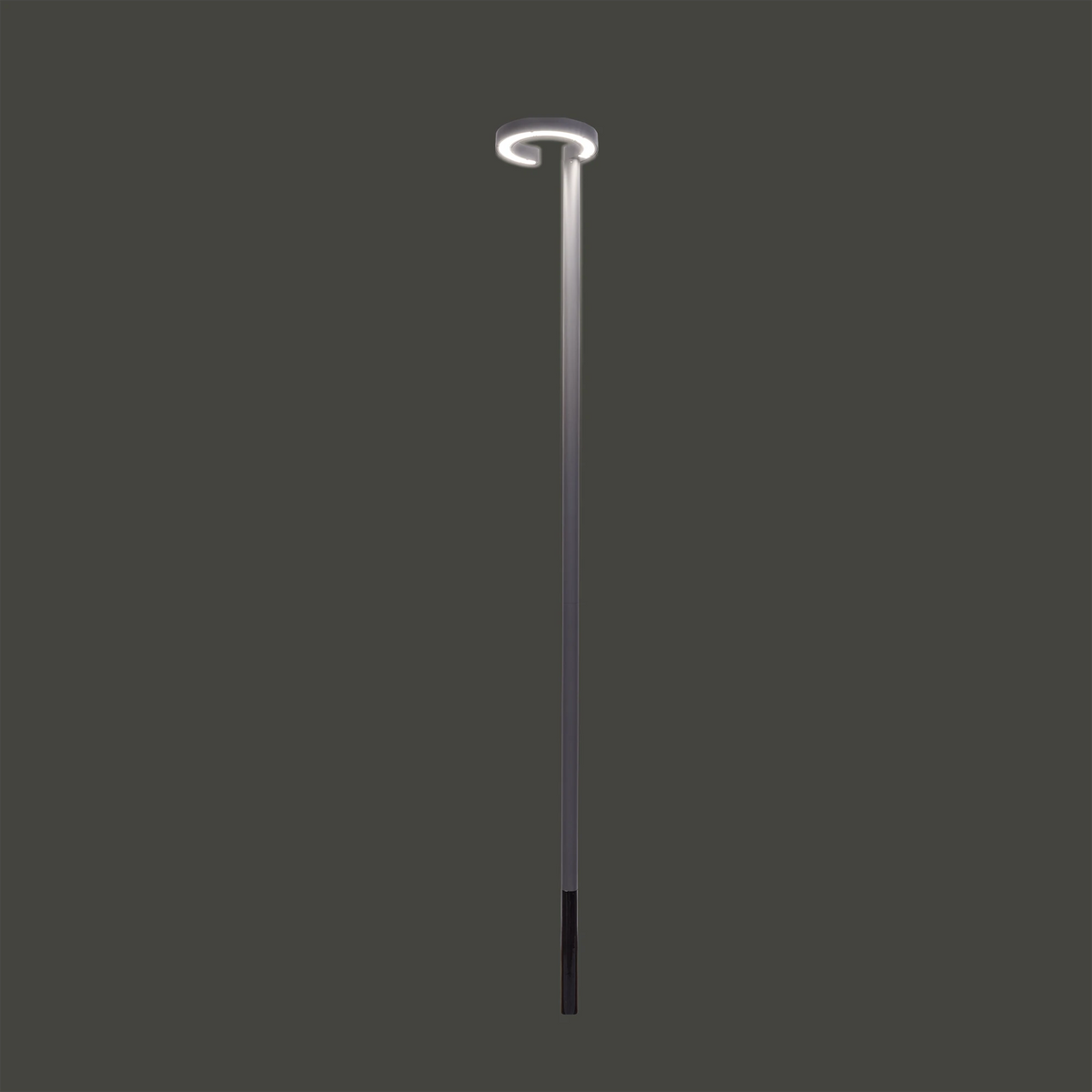 Nowodvorski Lampa stojąca POLE LED 15W 50/60Hz IP54 - Aluminium lakierowane - Grafitowy 9185 - lampa włączona