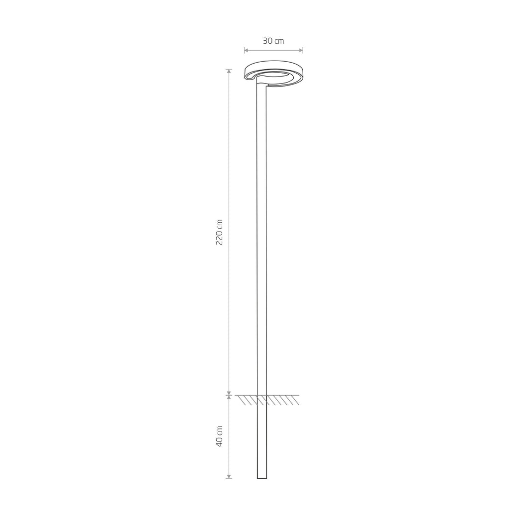 Nowodvorski Lampa stojąca POLE LED 15W 50/60Hz IP54 - Aluminium lakierowane - Grafitowy 9185