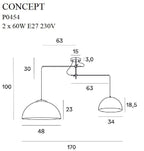 Maxlight Lampa wisząca Concept - Metal - Złoty P0454