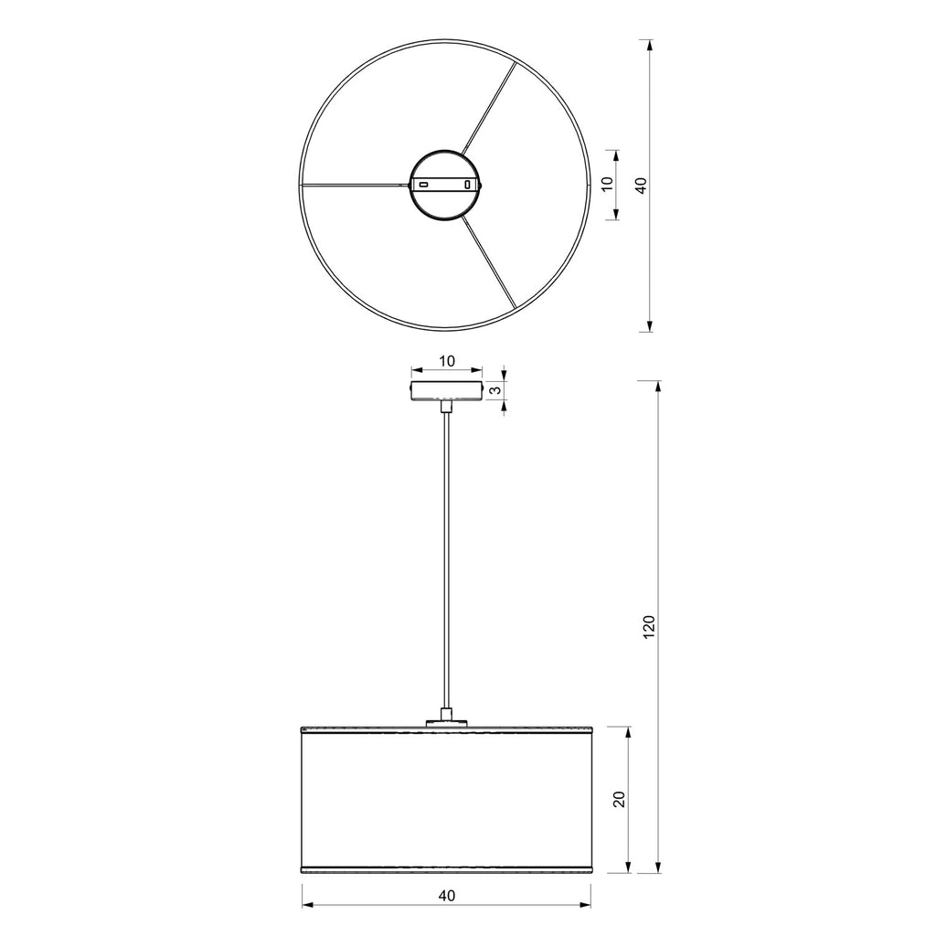 żyrandol Rattan cylinder shade dia 400, h 200 1xE27