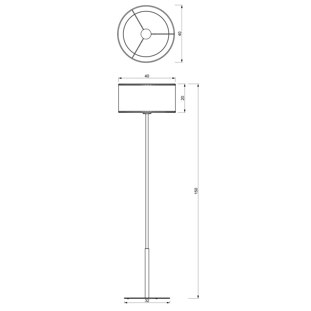 lampa podł. prosta, Rattan cylinder shade dia 400, h 200 1xE27