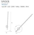 Maxlight Kinkiet Spider - Metal + akryl - Czarny W0267