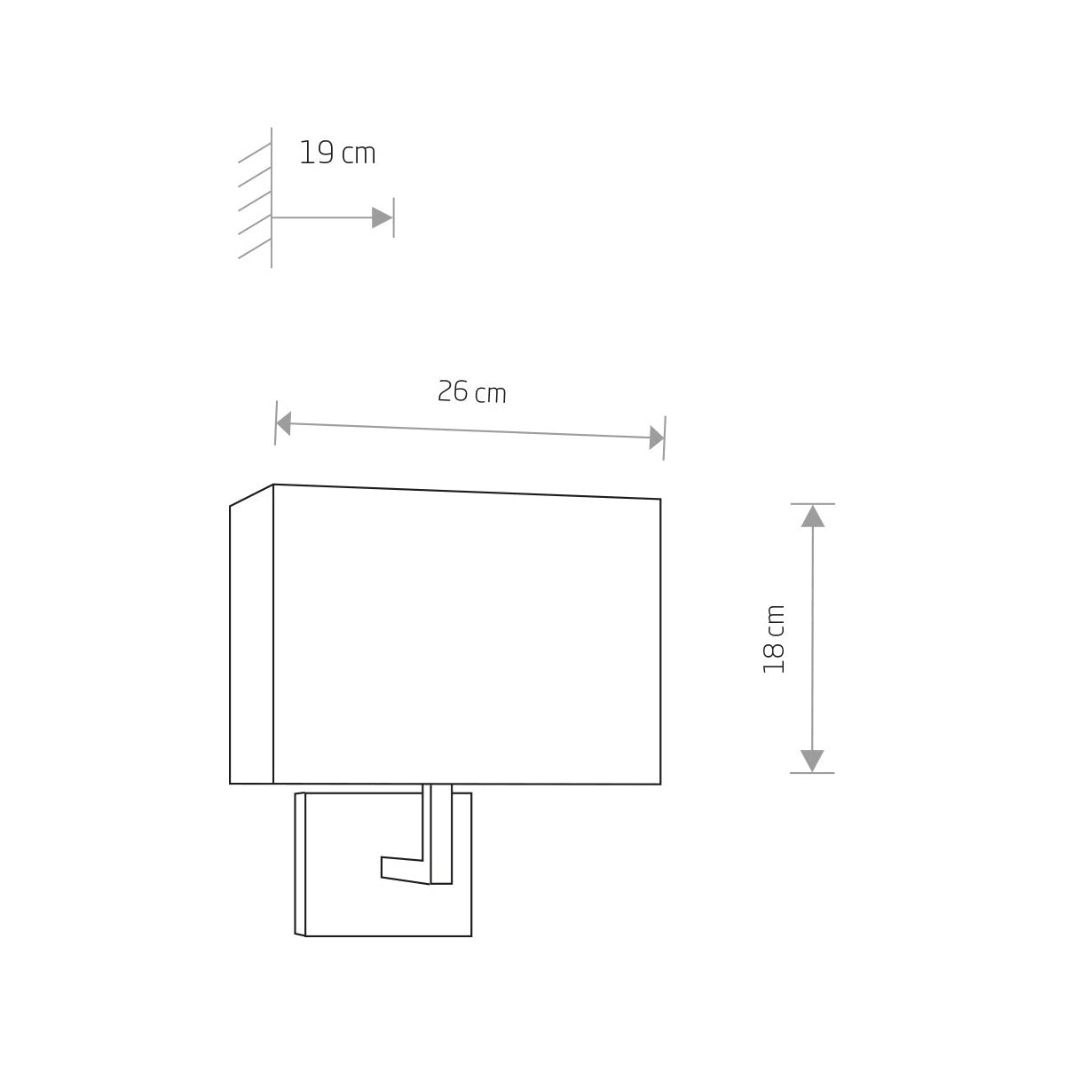 Nowodvorski Kinkiet HOTEL 25W only LED 50/60Hz - Tkanina - Szary I 9218