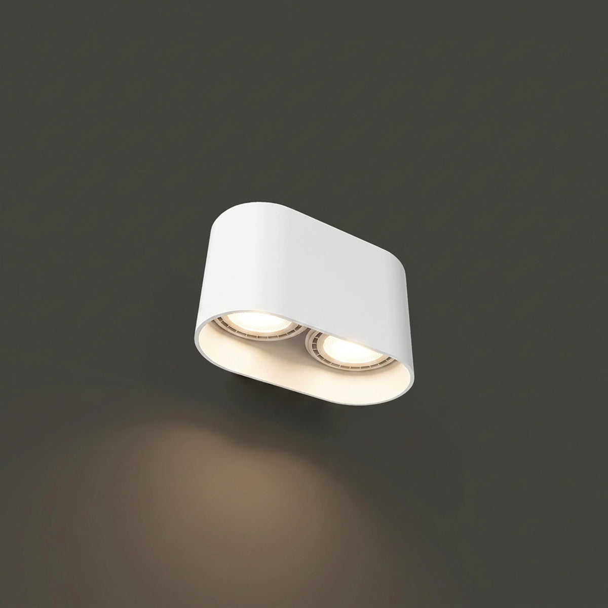 Nowodvorski Lampa downlights natynkowa OVAL 15W only LED 50/60Hz - Aluminium lakierowane - Biały 9241 - lampa włączona