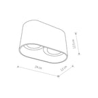 Nowodvorski Lampa downlights natynkowa OVAL 15W only LED 50/60Hz - Aluminium lakierowane - Biały 9241