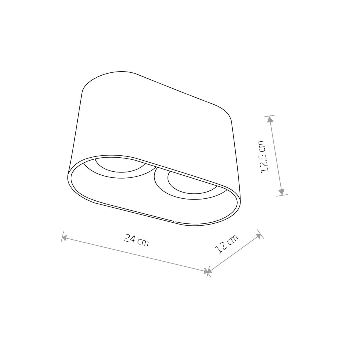 Nowodvorski Lampa downlights natynkowa OVAL 15W only LED 50/60Hz - Aluminium lakierowane - Biały 9241