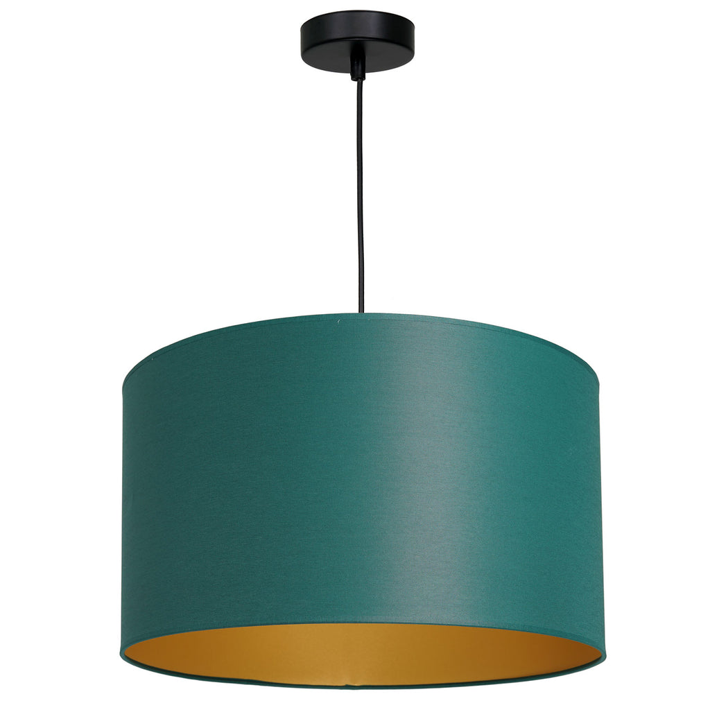 żyrandol Arden black, cylinder shade dia 400, h 250 green/gold 1xE27