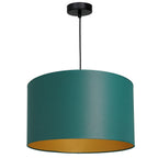 żyrandol Arden black, cylinder shade dia 400, h 250 green/gold 1xE27
