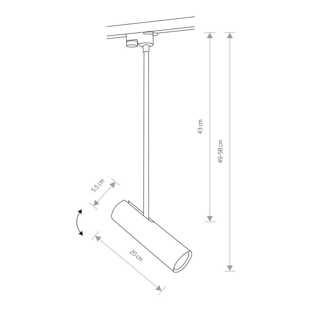Nowodvorski System szynowy PROFILE EYE SUPER A 1-obwodowy Profile Lampa 10W only LED - Stal lakierowana - Biały 9324