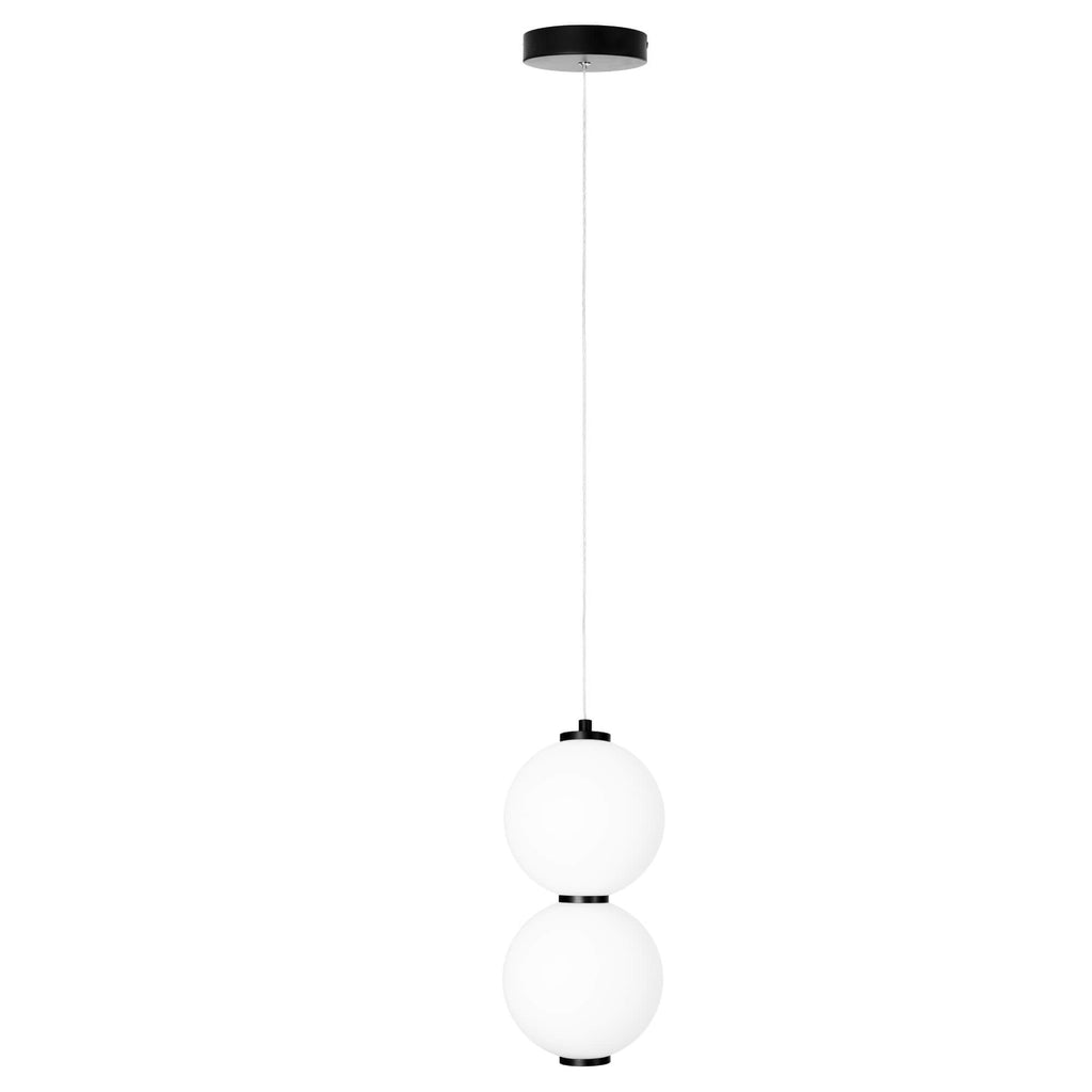 Maxlight Lampa wisząca Tama - Metal + szkło mleczne - Czarny + biały P0469