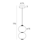 Maxlight Lampa wisząca Tama - Metal + szkło mleczne - Czarny + biały P0469