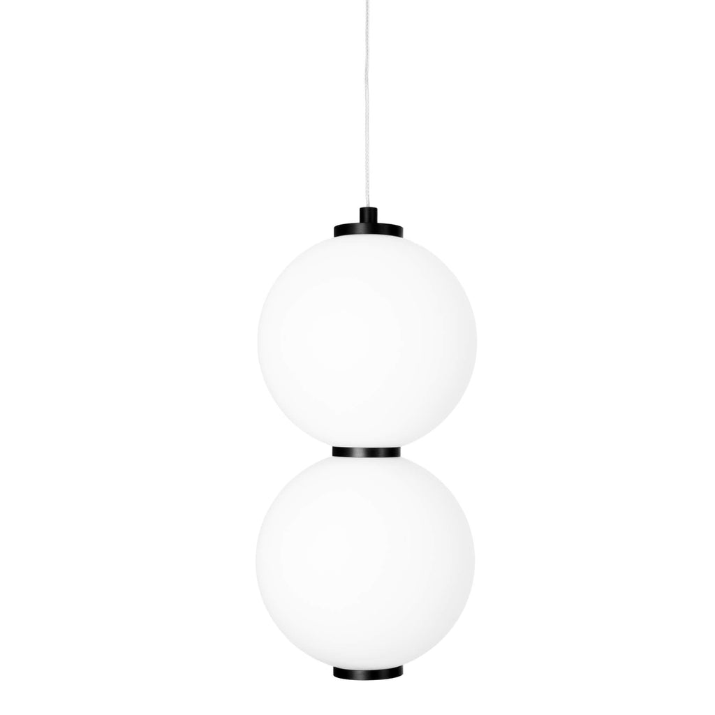 Maxlight Lampa wisząca Tama - Metal + szkło mleczne - Czarny + biały P0469