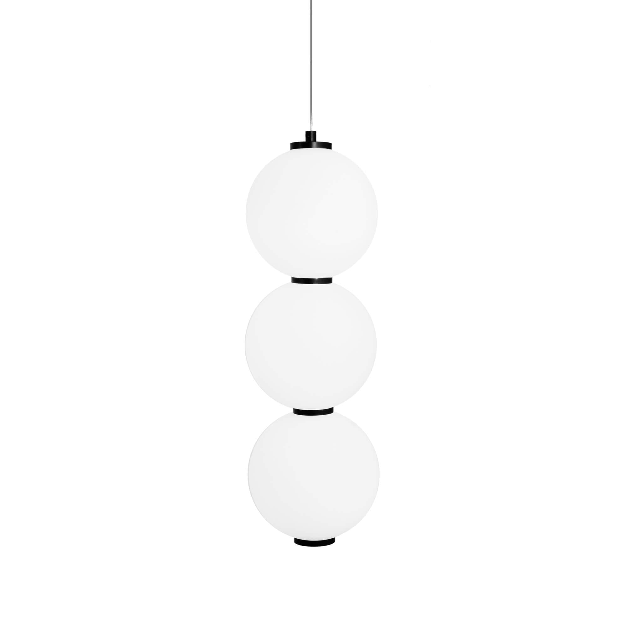 Maxlight Lampa wisząca Tama - Metal + szkło mleczne - Czarny + biały P0470