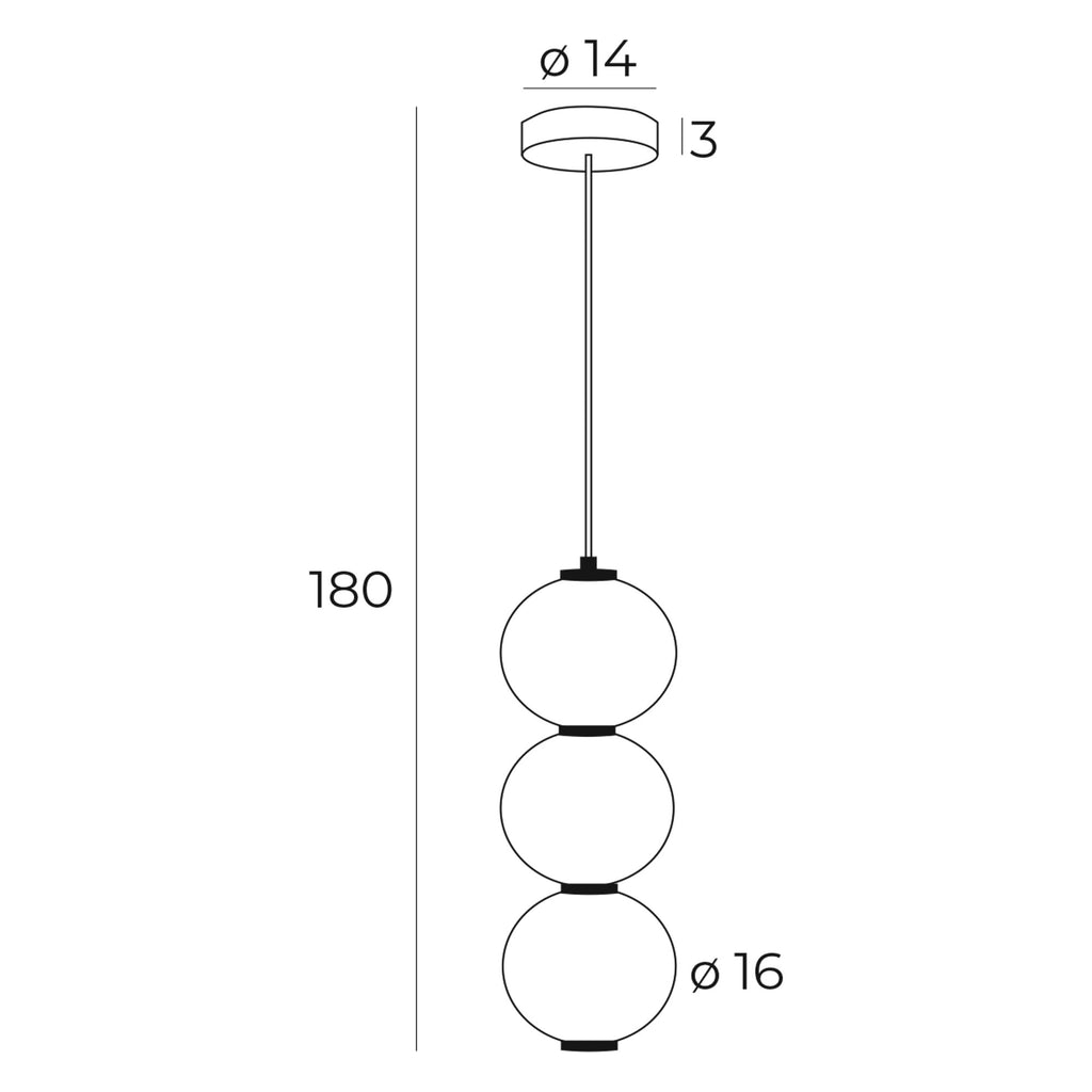 Maxlight Lampa wisząca Tama - Metal + szkło mleczne - Czarny + biały P0470