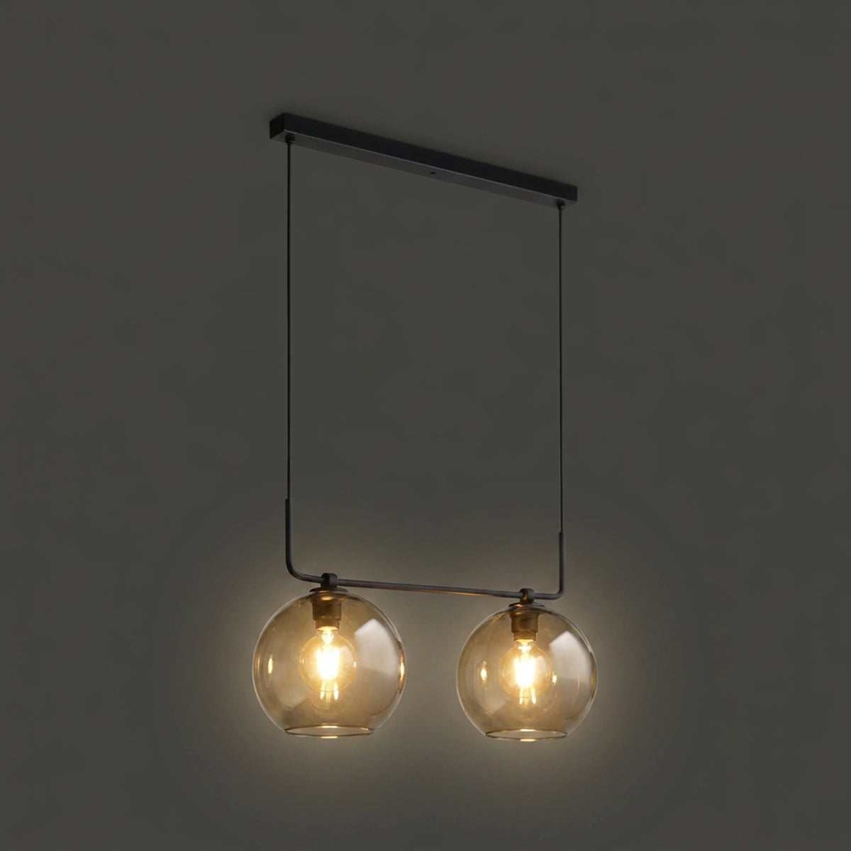Nowodvorski Lampa wisząca MONACO 25W only LED 50/60Hz - Szkło - Czarny I 9363 - lampa włączona
