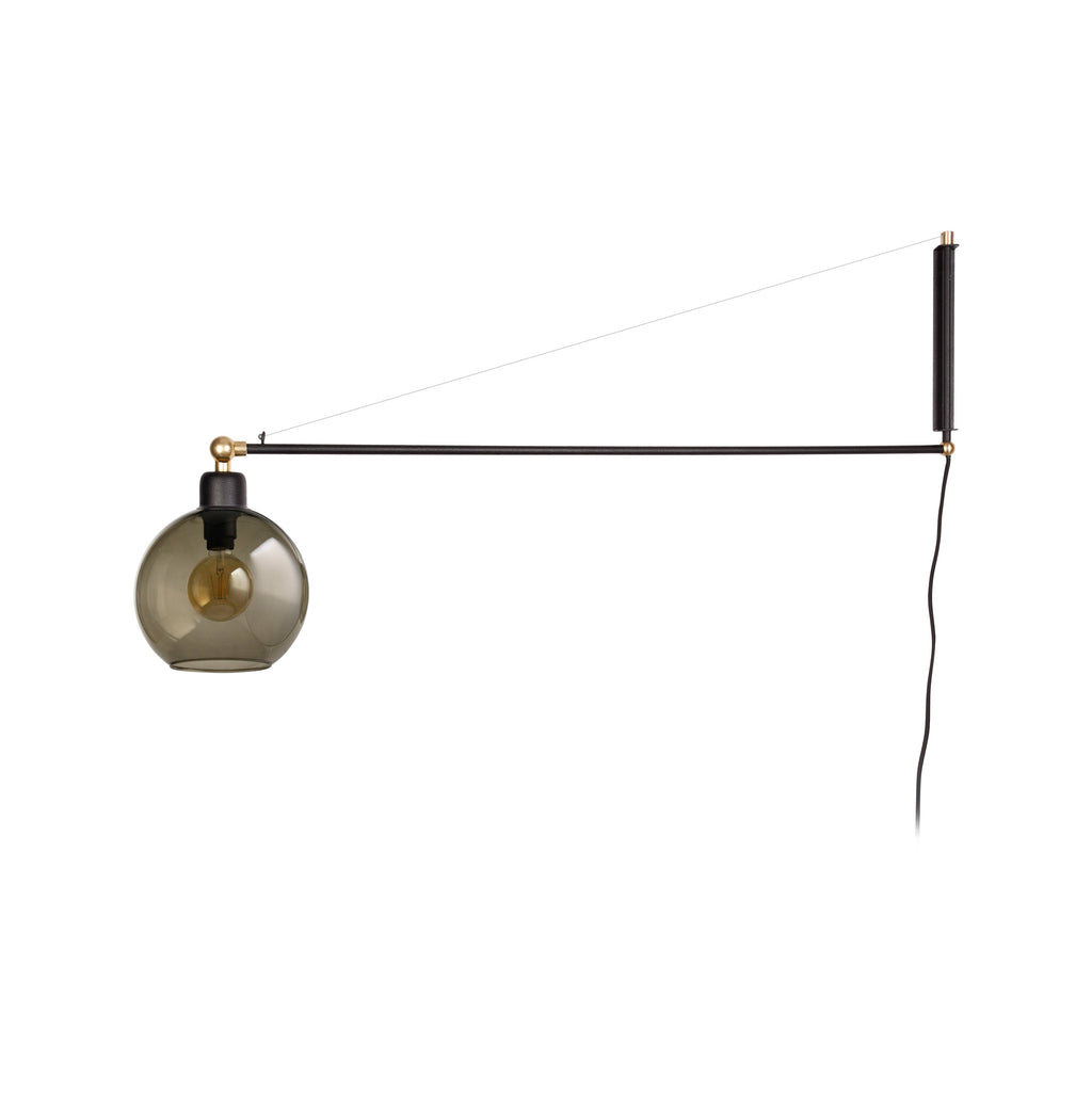 Nowodvorski Kinkiet regulowany z włącznikiem CRANE 25W only LED 50/60Hz - Szkło - Dymiony
