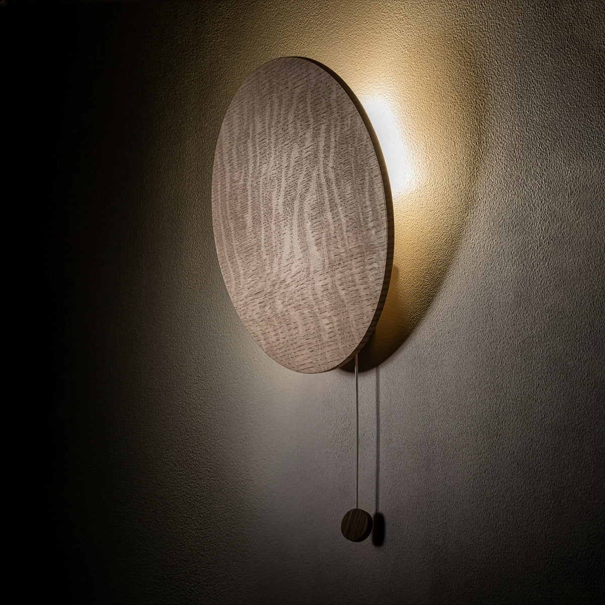 Nowodvorski Kinkiet z włącznikiem MINIMAL 10W only LED 50/60Hz - Drewno - Dębowy 9377 - lampa włączona