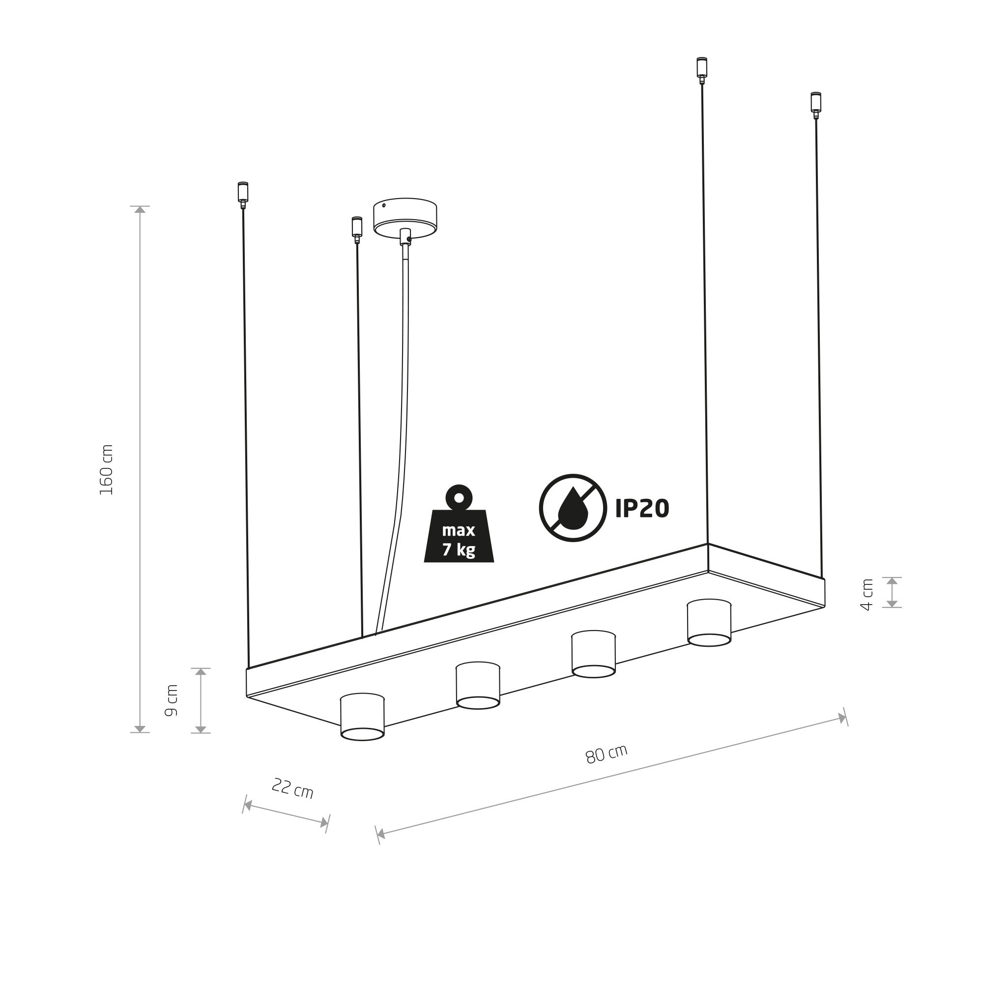 Nowodvorski Lampa wisząca PLANT 10W only LED 50/60Hz - Stal lakierowana - Czarny 9381