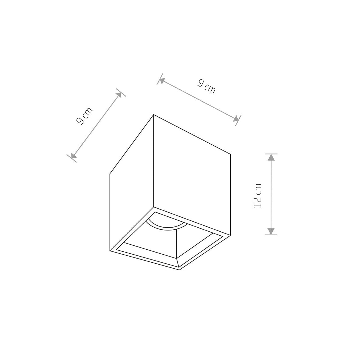 Nowodvorski Lampa downlights natynkowa BOLD S 10W only LED 50/60Hz - Beton architektoniczny - Szary 9388