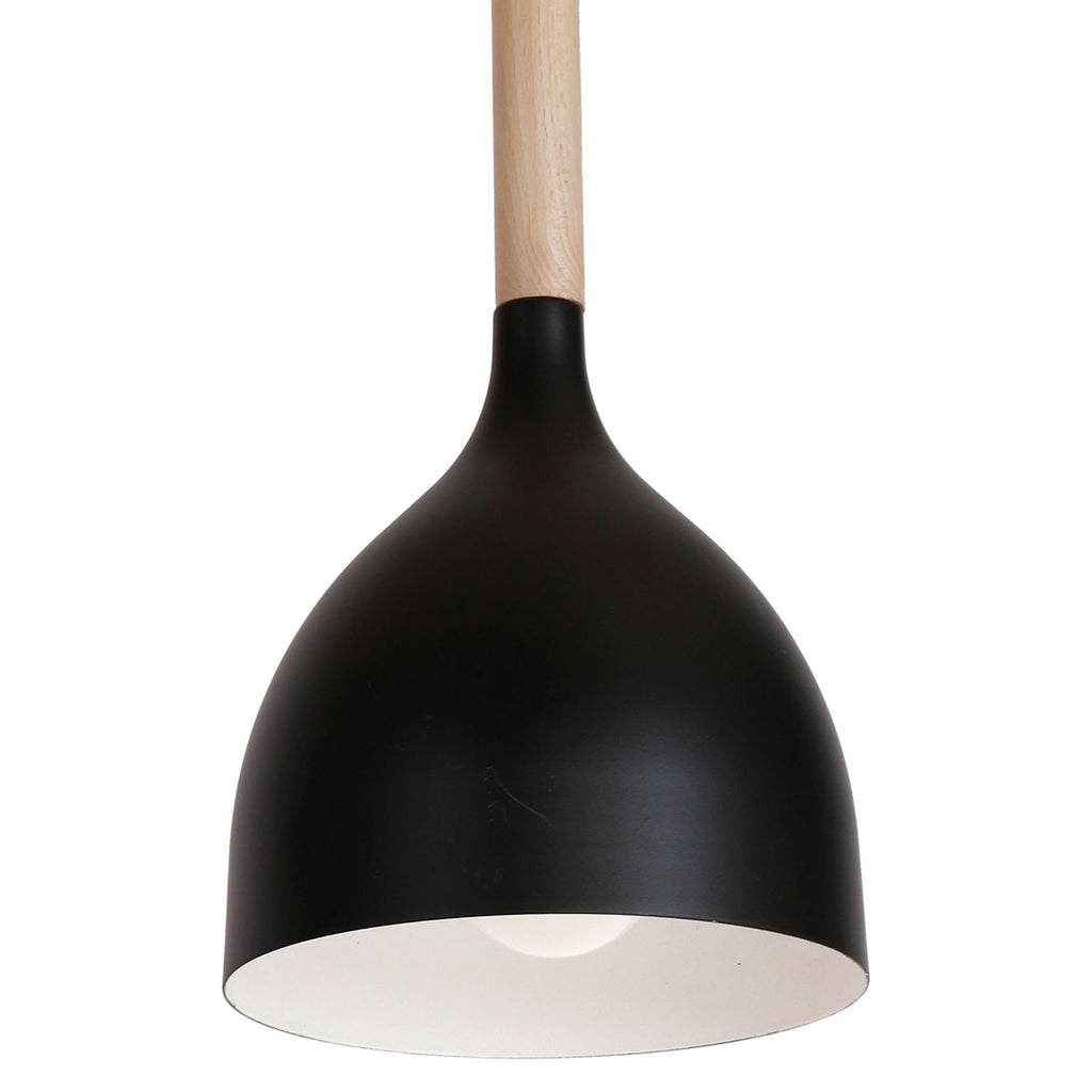 żyrandol Noak black/natural wood 1xE27