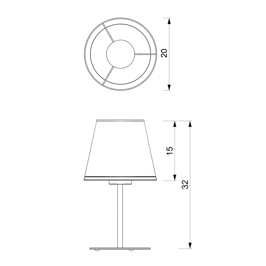 lampka gab. Arden H 34 white, cone shade dia 130/200, h 150 white 1xE27