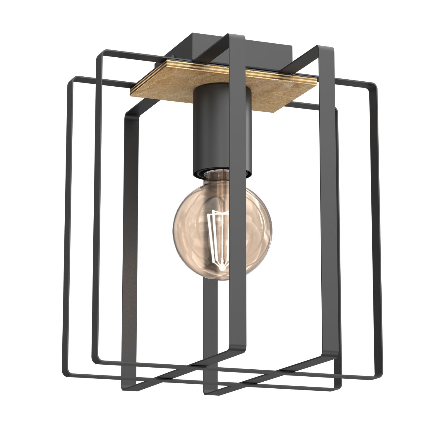plafon Kortez black/wood 1xE27