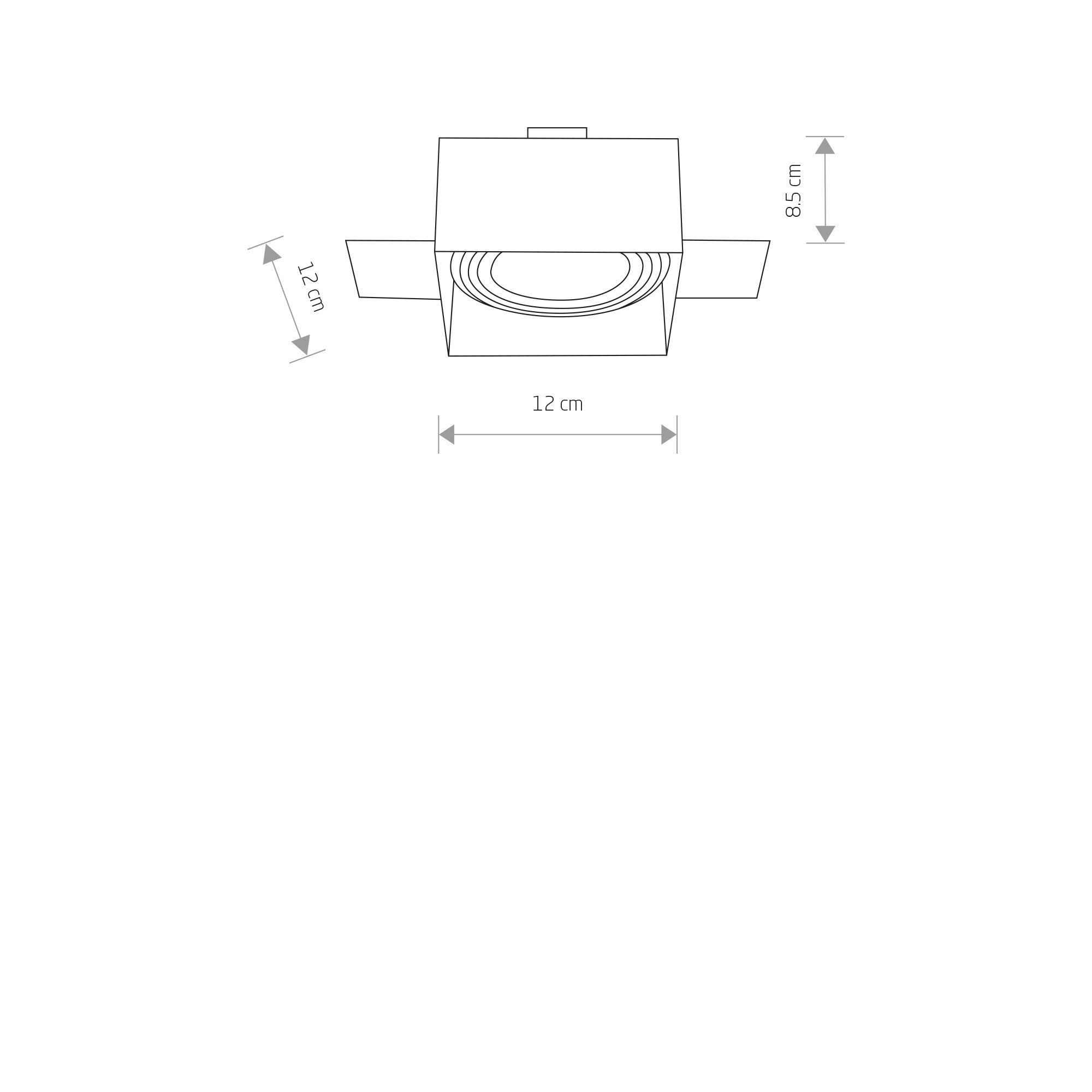 Nowodvorski Lampa downlights podtynkowa MOD PLUS 15W only LED 50/60Hz - Stal lakierowana - Czarny II 9404