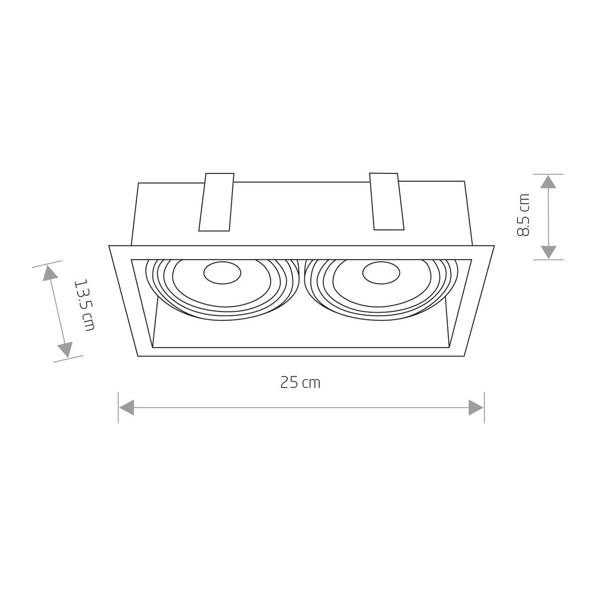 Nowodvorski Lampa downlights podtynkowa MOD 2x15W only LED 50/60Hz - Stal lakierowana - Czarny 9416