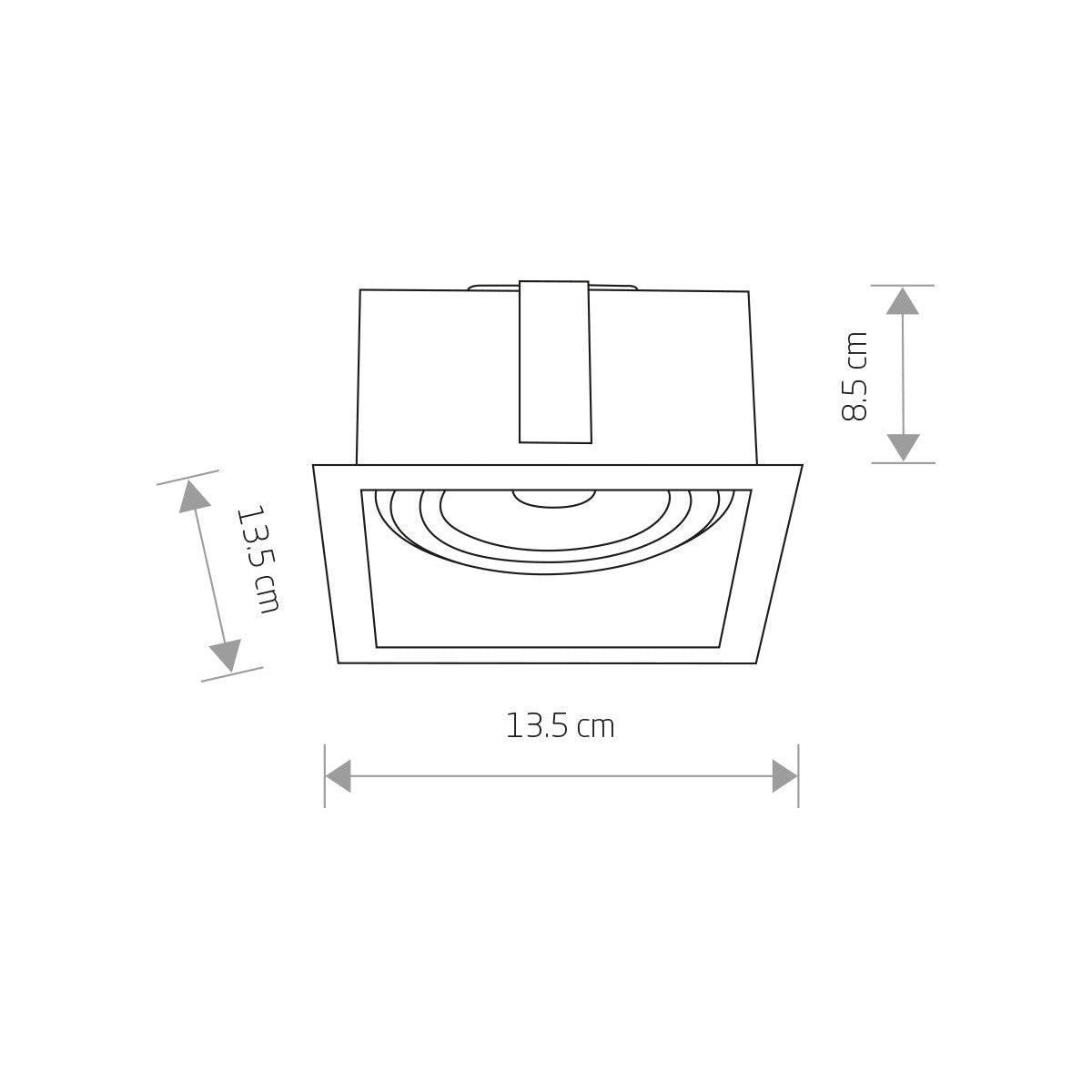Nowodvorski Lampa downlights podtynkowa MOD 15W only LED 50/60Hz - Stal lakierowana - Czarny 9417