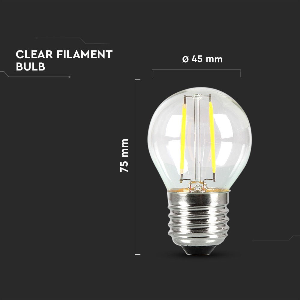 4W G45 Żarówka LED Filament / Klosz Transparentny / Chip SAMSUNG / Barwa:4000K / Trzonek:E27