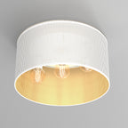 plafon Loft shade white, cylinder shade dia 400 h 200 white/gold 3xE27