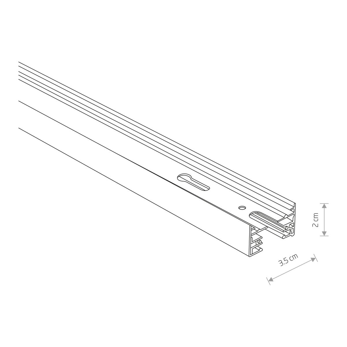 Nowodvorski System szynowy PROFILE TRACK 1 M 1-obwodowy Profile Szyna - Aluminium lakierowane - Biały 9450