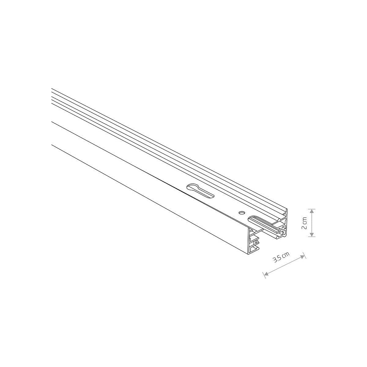 Nowodvorski System szynowy PROFILE TRACK 2 M 1-obwodowy Profile Szyna - Aluminium lakierowane - Czarny 9452