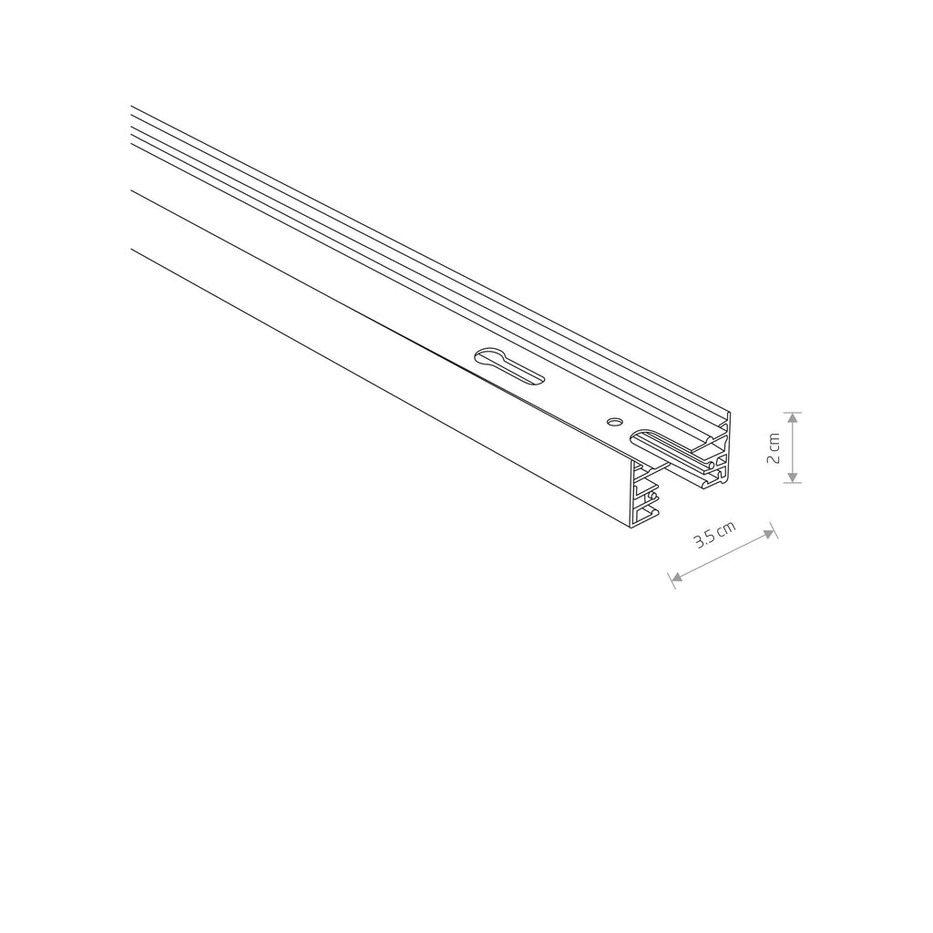 Nowodvorski System szynowy PROFILE TRACK 2 M 1-obwodowy Profile Szyna - Aluminium lakierowane - Czarny 9452