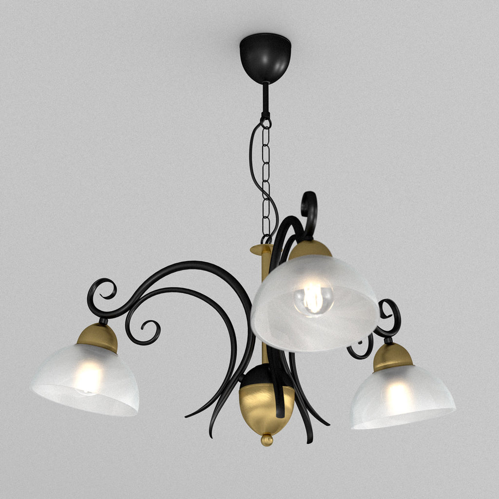 żyrandol Aurora black/brass 3xE27