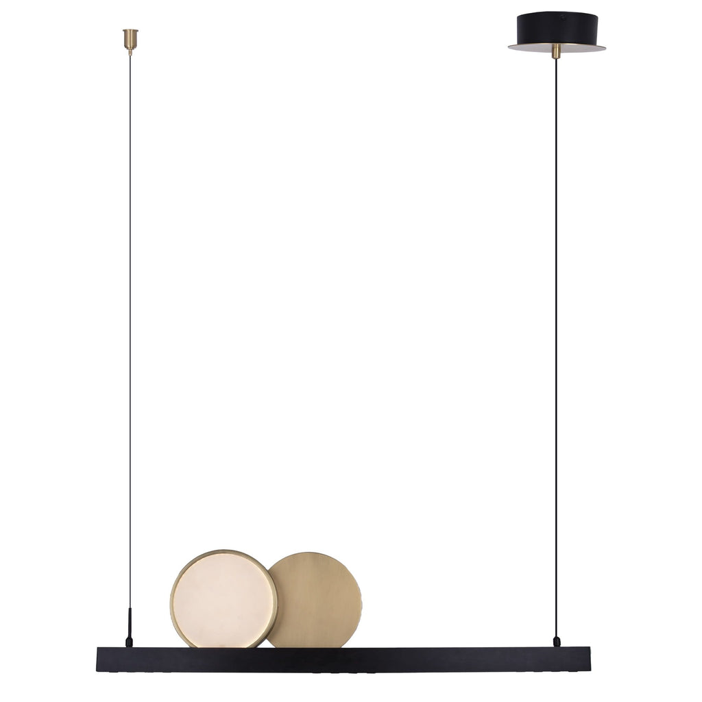Maxlight Lampa wisząca Momo - Aluminium + żelazo + akryl - Czarny + złoty szczotkowany P0487