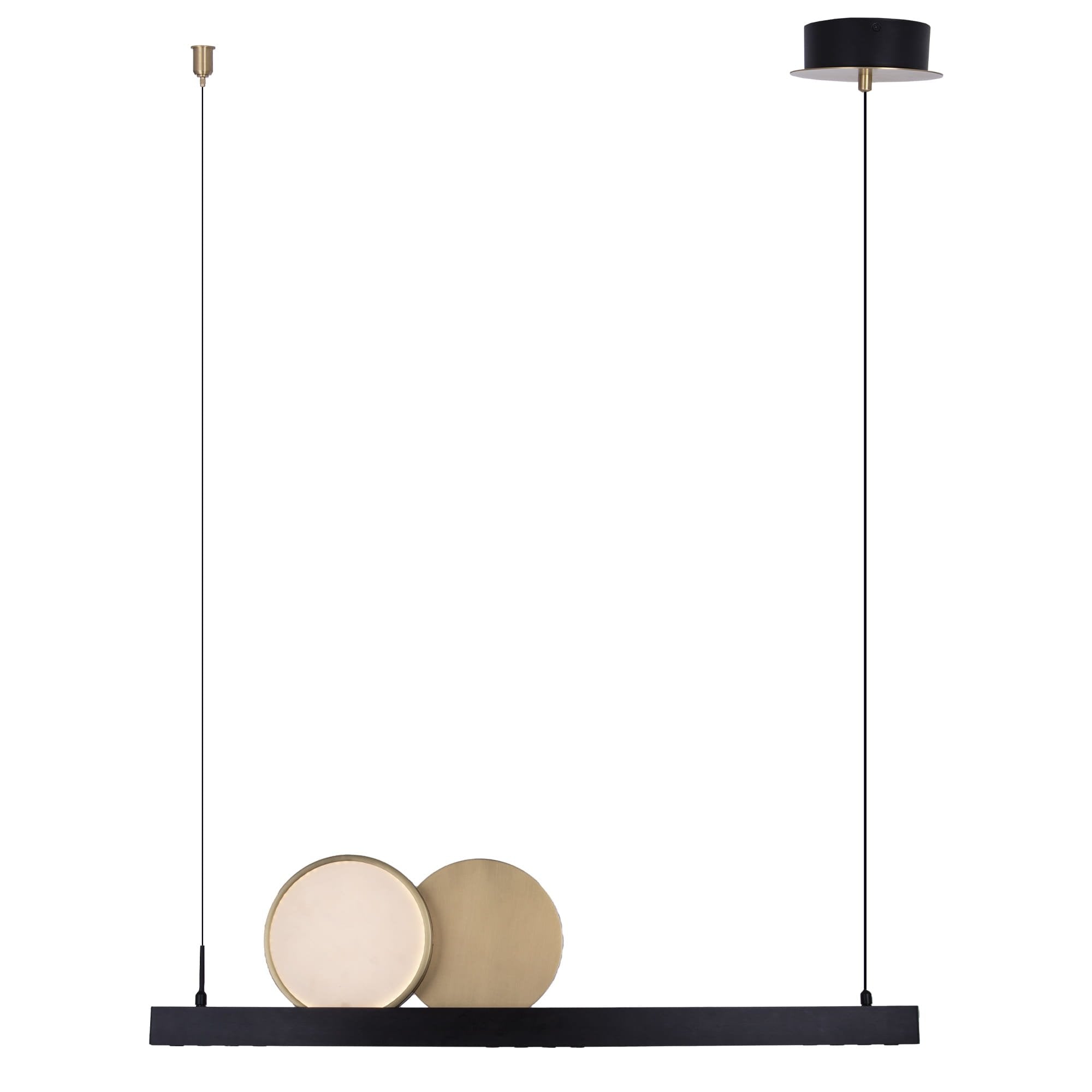 Maxlight Lampa wisząca Momo - Aluminium + żelazo + akryl - Czarny + złoty szczotkowany P0487