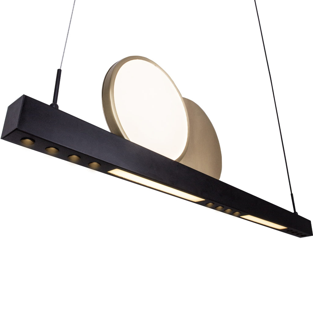 Maxlight Lampa wisząca Momo - Aluminium + żelazo + akryl - Czarny + złoty szczotkowany P0487