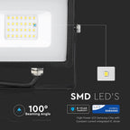 20W Naświetlacz LED SMD / Chip SAMSUNG / Przewód: 3m / Barwa:6400K / Obudowa: Czarna