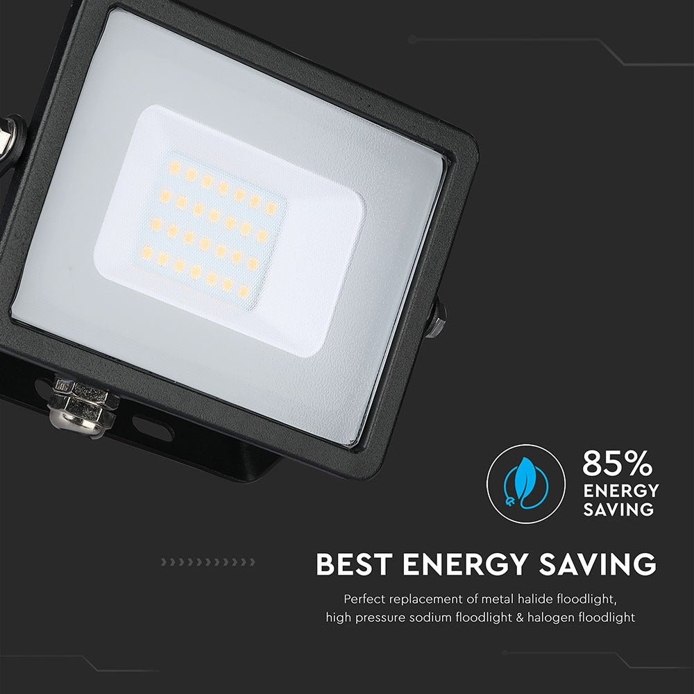 20W Naświetlacz LED / Przewód 1 [mb] / Chip SAMSUNG / Barwa:4000K / Obudowa: Czarna